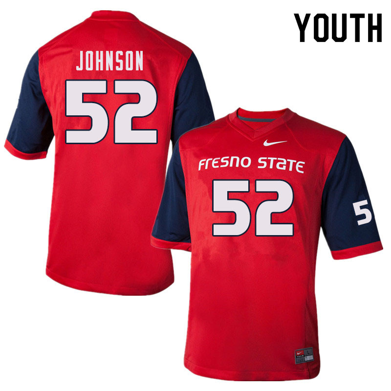 Youth #52 Da'Marcus Johnson Fresno State Bulldogs College Football Jerseys Sale-Red